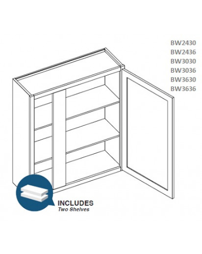 Lenox Canvas High Blind Wall Cabinet-1 Door, 2 Adjustable Shelf(Left or Right side)