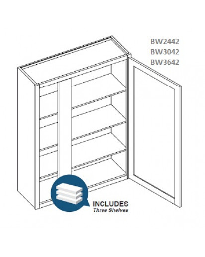 Lenox Canvas High Blind Wall Cabinet-1 Door, 3 Adjustable Shelf(Left or Right side)