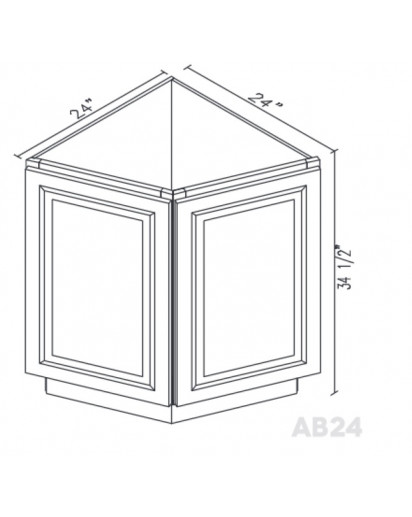 Greystone Shaker Angle Base Cabinet 24" Wide