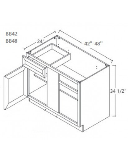 Shaker Designer White Base Blind Corner Cabinet