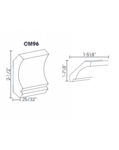 Midtown Grey Crown Molding Plain 2 1/2" High