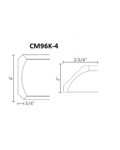 Gramercy White Crown Molding Large Cove 4 1/2" High