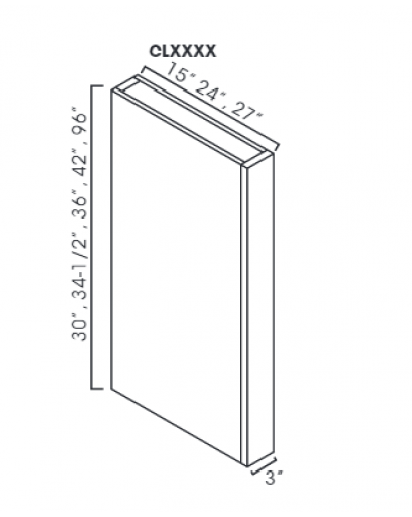 Ice White Shaker Column Wall Filler 3" Wide & 30" High