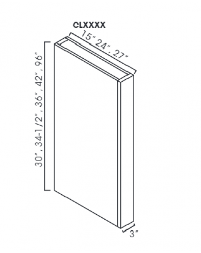 Gramercy White Column Box Base Filler 3" Wide & 96" High