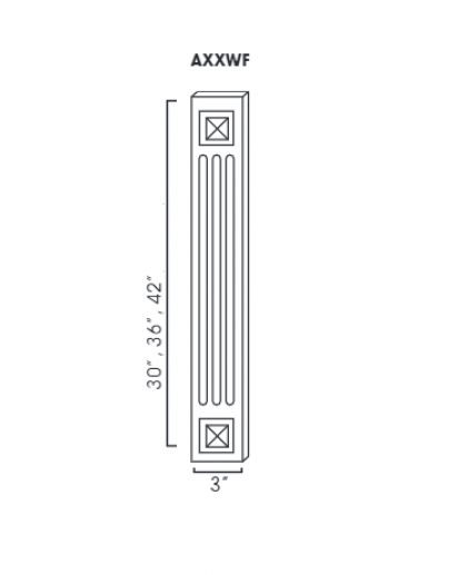 Ice White Shaker Decorative Wall Filler 3" Wide & 30" High