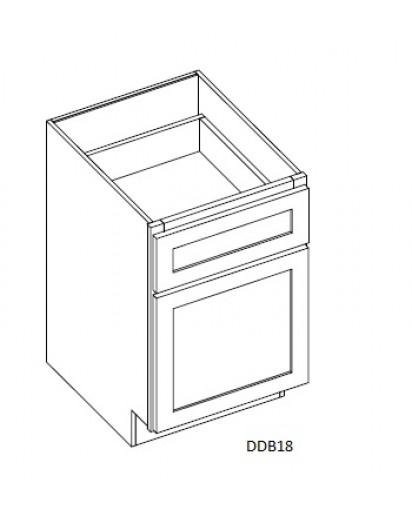 Shaker Designer White Desk Drawer Base-1 Drawer, 1 Pull-Out Door