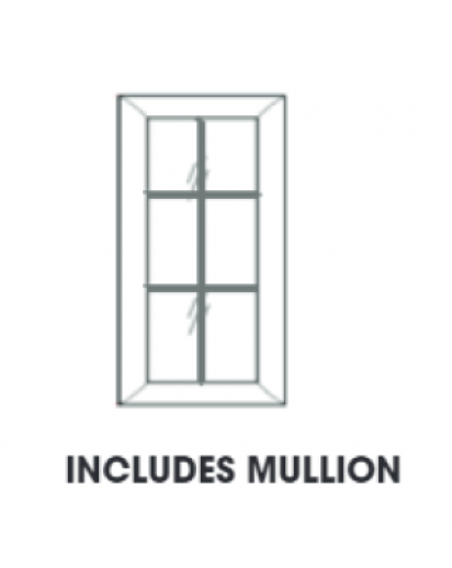 Midtown Grey Wall Mullion Glass Door with Clear Glass 18"W x 42"H