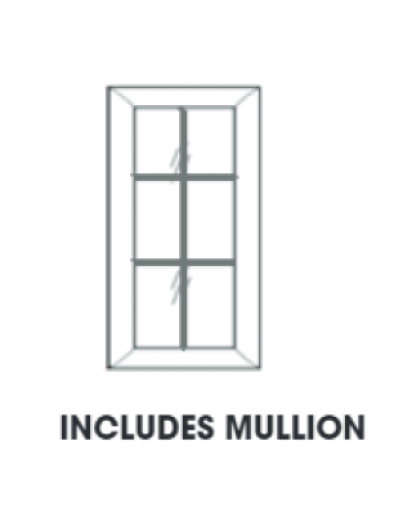 Midtown Grey Wall Mullion Diagonal Corner Glass Door with Clear Glass 24"W x 30"H