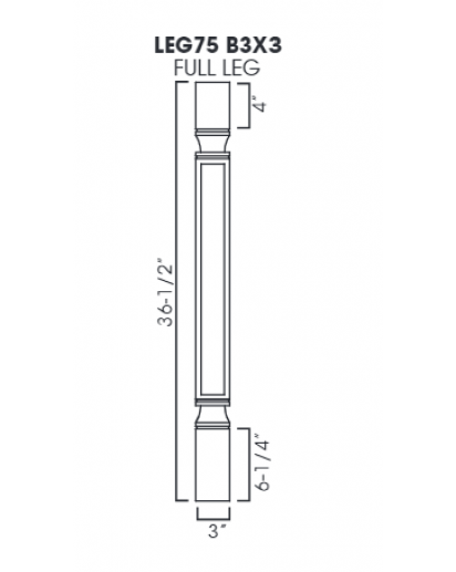 Greystone Shaker Decor Leg & Pilaster Full Leg(Trimmable)