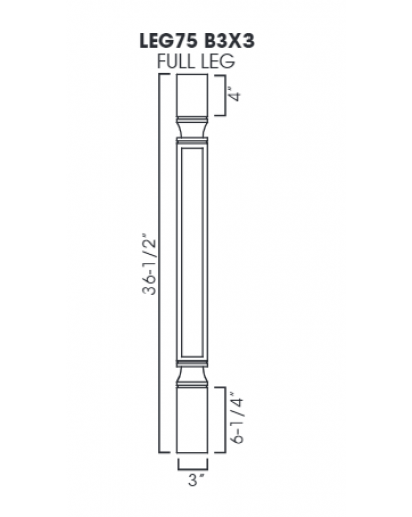 Midtown Grey Decor Leg & Pilaster Full Leg(Trimmable)