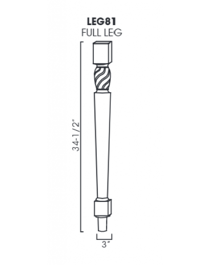 Ice White Shaker Decor Leg & Pilaster Full Leg LEG81