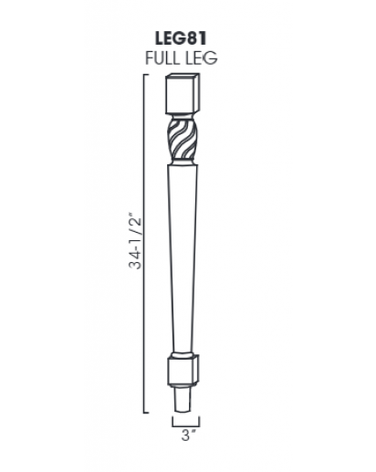 Gramercy White Decor Leg & Pilaster Full Leg LEG81