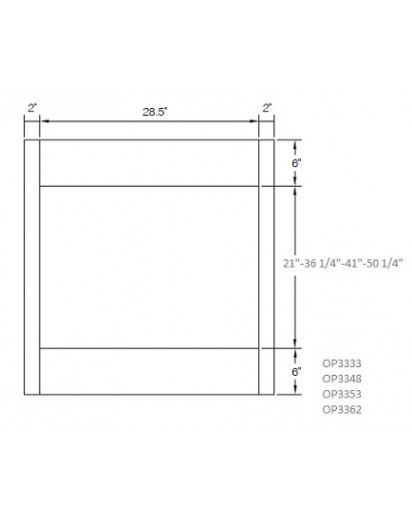 Taylor White Oven Cabinet Overlay Panel - 33" W x 62" H