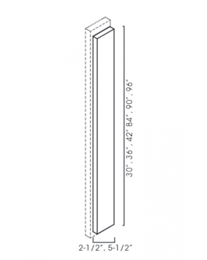 Nova Light Grey Shaker Overlay Filler - 3" W x 36" H