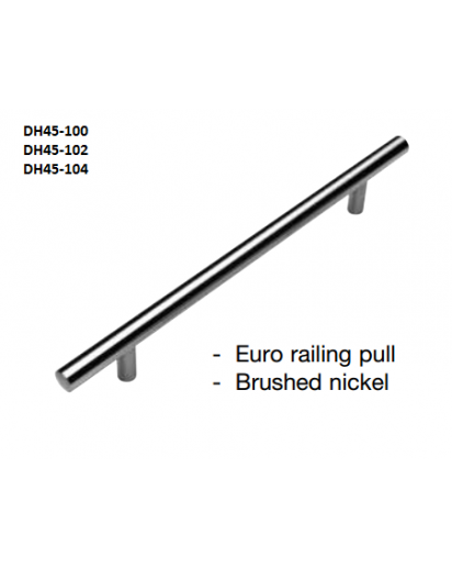 Pulls-Euro Railing Brushed Nickel 10"