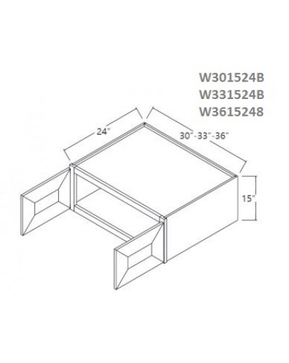 Midtown Grey Wall Cabinet 30W x 15H x 24D Double Door