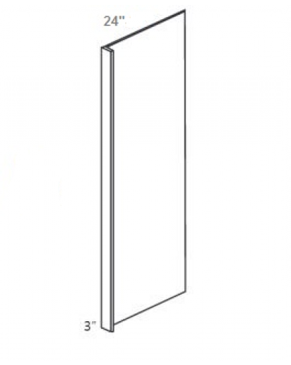 Ice White Shaker Refrigerator End Panel 84" High with 3" Return