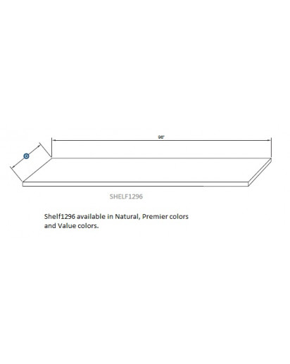 Taylor White Shelf - 96" W x 12" D