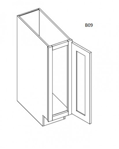 Shaker Designer White Single Door Full Height Base Cabinet