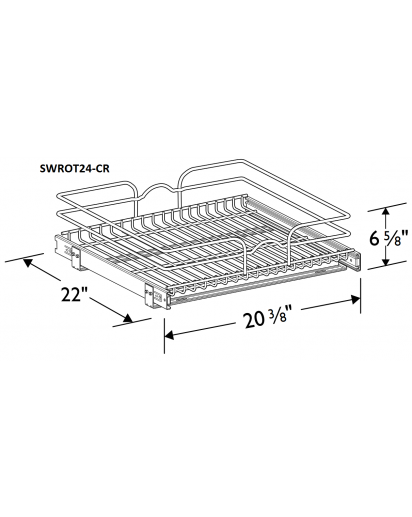 Essex Mocha Single Wire Rollout Tray for 24" Base