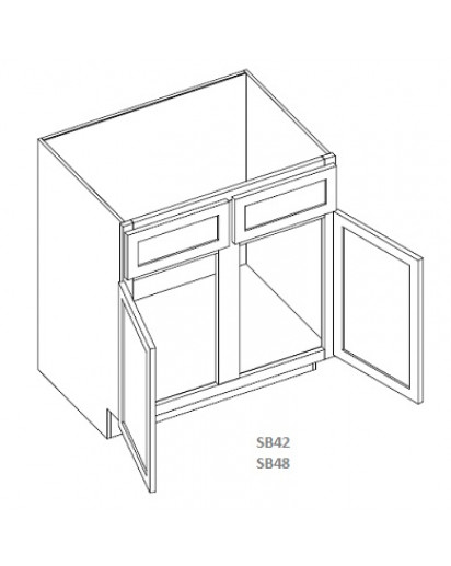 Taylor White Sink Base Cabinet-2 Dummy Drawers, 2 Doors with Center Stile