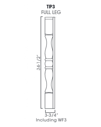 Gramercy White Decor Leg & Pilaster Full Leg