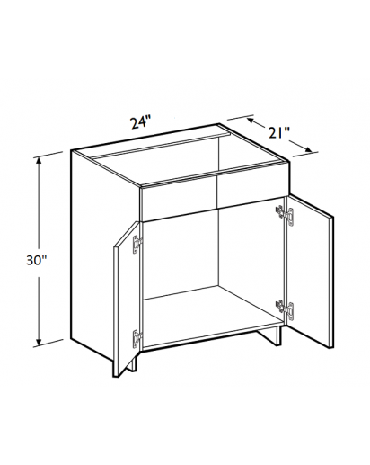 K Espresso Vanity Sink Base Cabinet 24 W X 30 H 2 Doors No