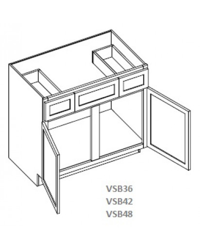 Taylor Creme Vanity Sink Base Cabinet - 2 Drawers, 1 False Drawer,  2 Doors