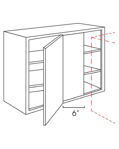 K-Cinnamon Glaze Wall Blind Corner Cabinet 30" Wide -1 Door, 2 Shelves