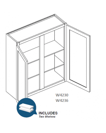 Lenox Canvas Wall Cabinet- 2 Doors, 2 Adjustable Shelves