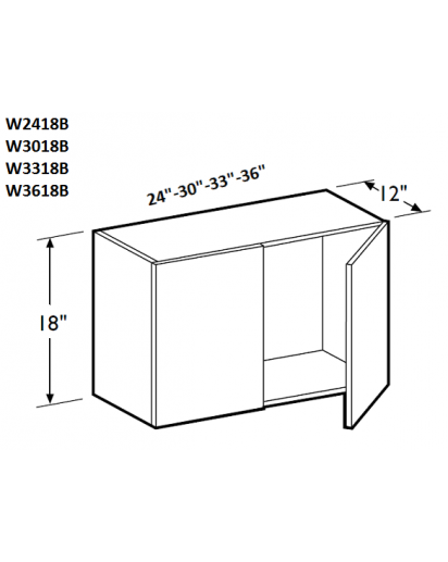 Ice White Shaker Wall Cabinet 30W x 18H Double Door