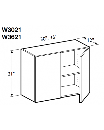 Spokane Polar White Wall Cabinet 30" Wide - 2 Doors, 1 Adjustable Shelf