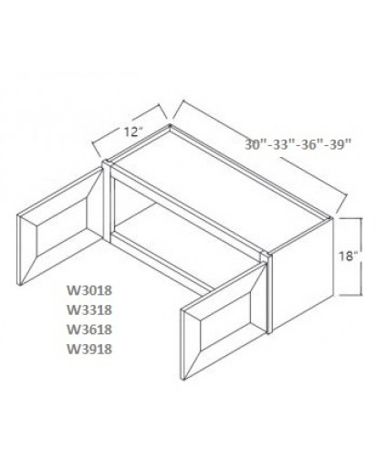 Taylor White Wall Cabinet - 2 Doors, No Shelf