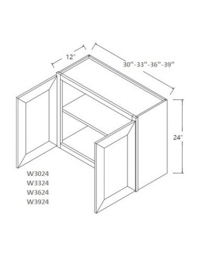 Taylor White Wall Cabinet- 2 Doors, 1 Adjustable Shelves