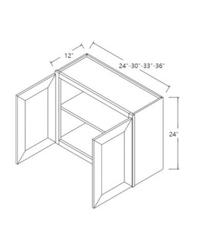 Wall Cabinet 24W x 24H Double Door with 1 Shelf