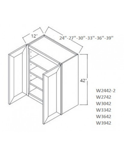 Taylor White Wall Cabinet - 2 Doors, No Shelf
