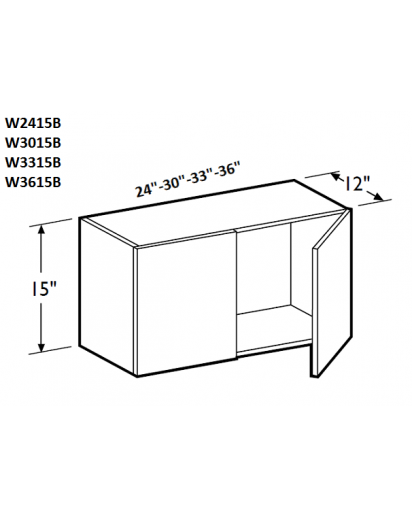 Nova Light Grey Shaker Wall Cabinet 24W x 15H Double Door