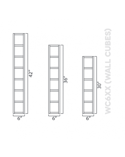 Uptown White Wall Cubes 36" High with 6 Cubes