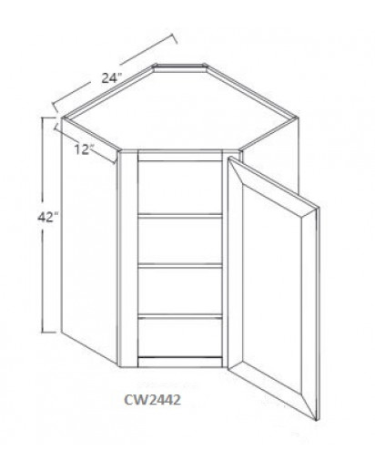 Taylor White High Blind Wall Cabinet-1 Door, 3 Adjustable Shelf