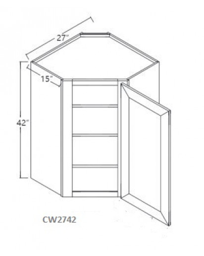 Taylor White High Blind Wall Cabinet-1 Door, 3 Adjustable Shelf