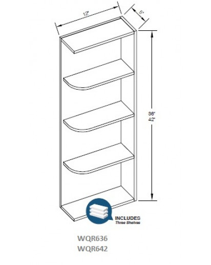 Lenox Canvas Wall Open End Shelf - No Door, 3 Fixed Shelves(Left & Right Side Open)