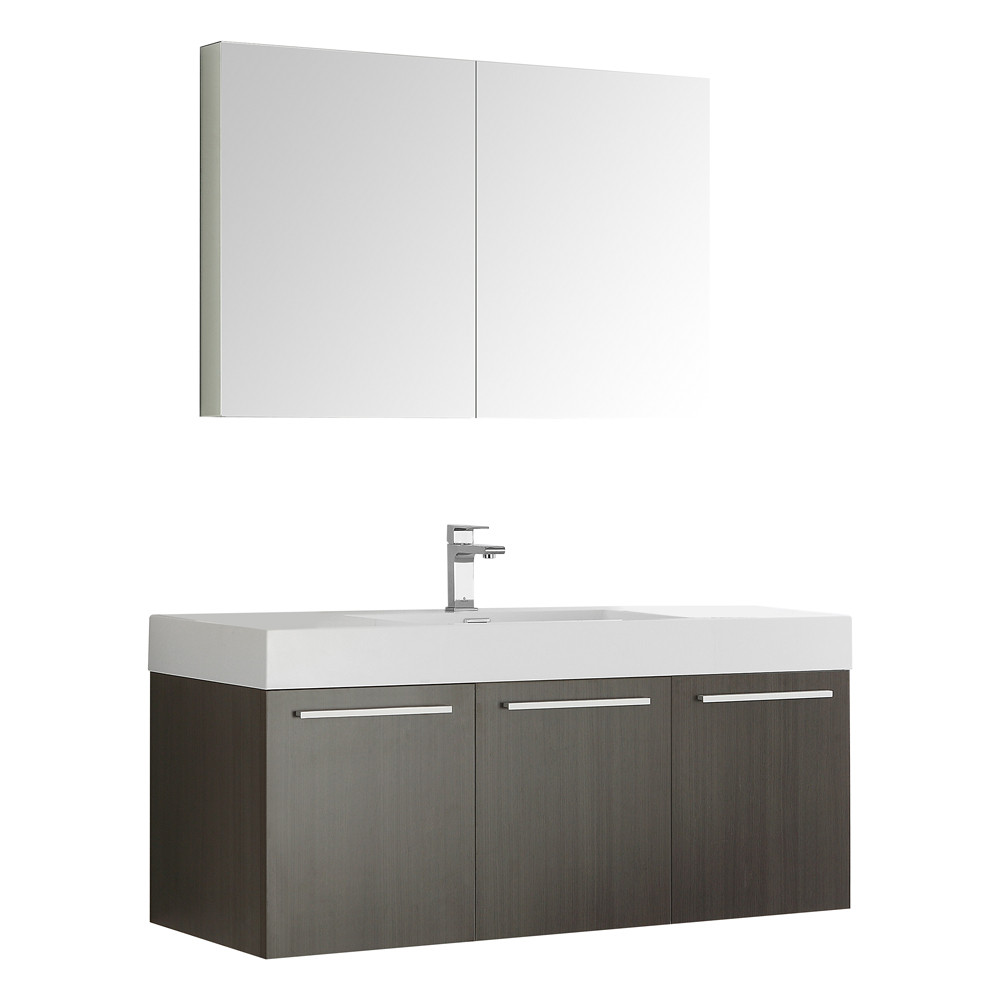 Fresca Vista 48 Gray Oak Wall Hung Modern Bathroom Vanity W