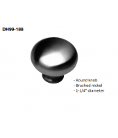 1 1/4" Round Knob - Brushed Nickel