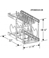 Spokane Polar White 2-Tier Cookware Organiser for 15" Base