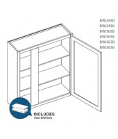 Lenox Mocha High Blind Wall Cabinet-1 Door, 2 Adjustable Shelf(Left or Right side)