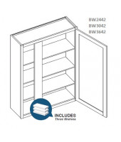 Lenox Country Linen High Blind Wall Cabinet-1 Door, 3 Adjustable Shelf(Left or Right side)