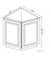 Uptown White Angle Base Cabinet 24" Wide