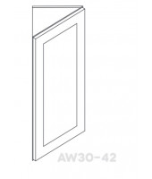 Ice White Shaker Angle Wall 42" High Single Door - 3 Shelves