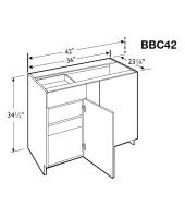 Spokane Polar White Base Blind Corner Cabinet 42" Wide -1 Door, 1 Drawer