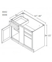 Shaker Designer White Base Blind Corner Cabinet